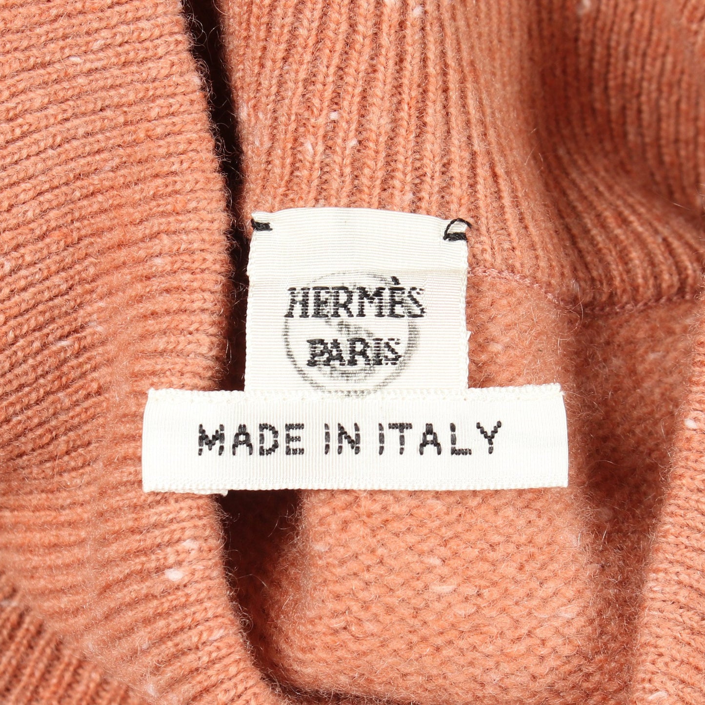 ツイルレーヌ BRIDES de GALA Bandana ニットワンピース ウール カシミヤ シルク コーラルオレンジ スカーフ切替 エルメス ワンピース HERMES