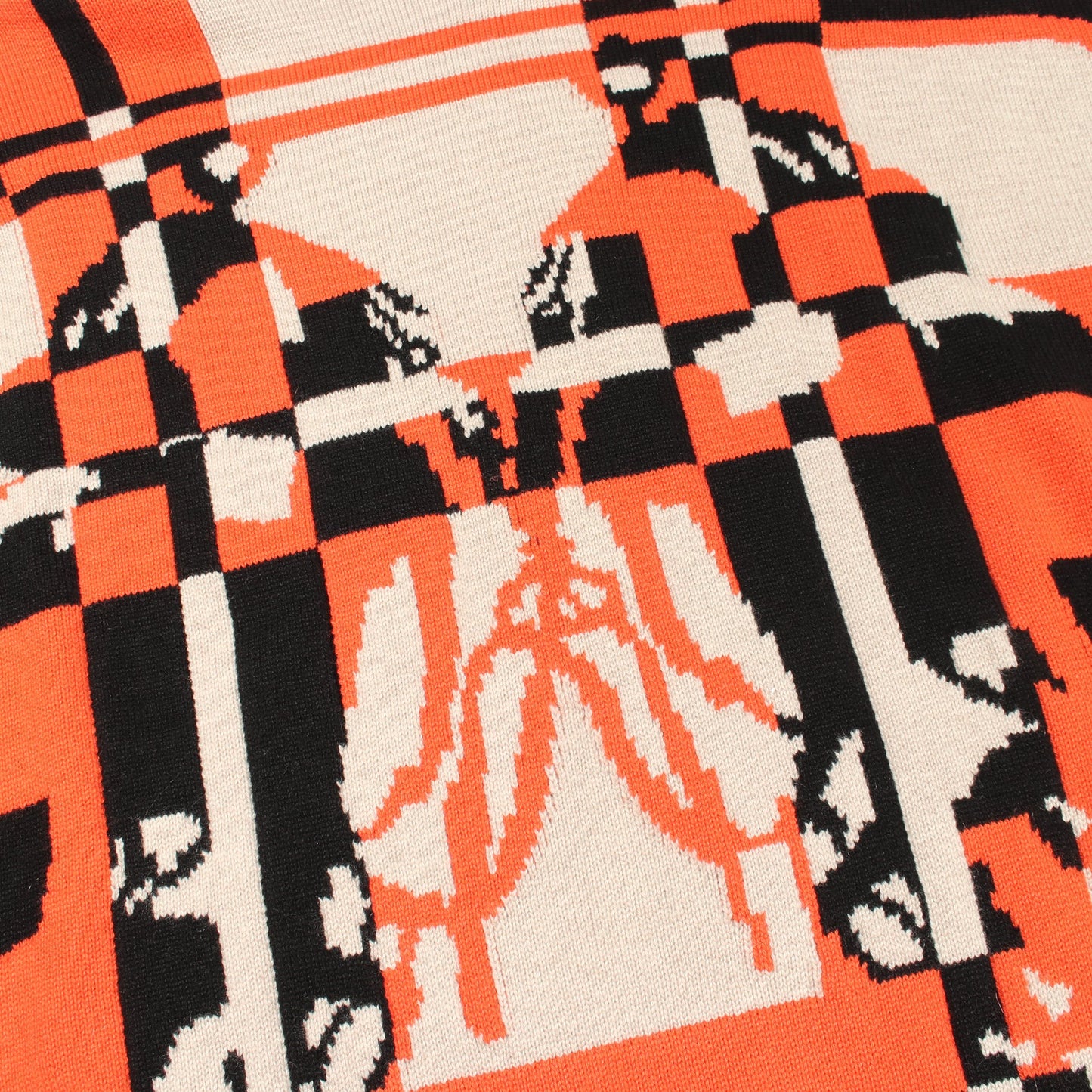BRIDES de GALA Tartan ニット ポンチョ タートルネック カシミヤ ブラック ベージュ オレンジレッド エルメス アウター HERMES