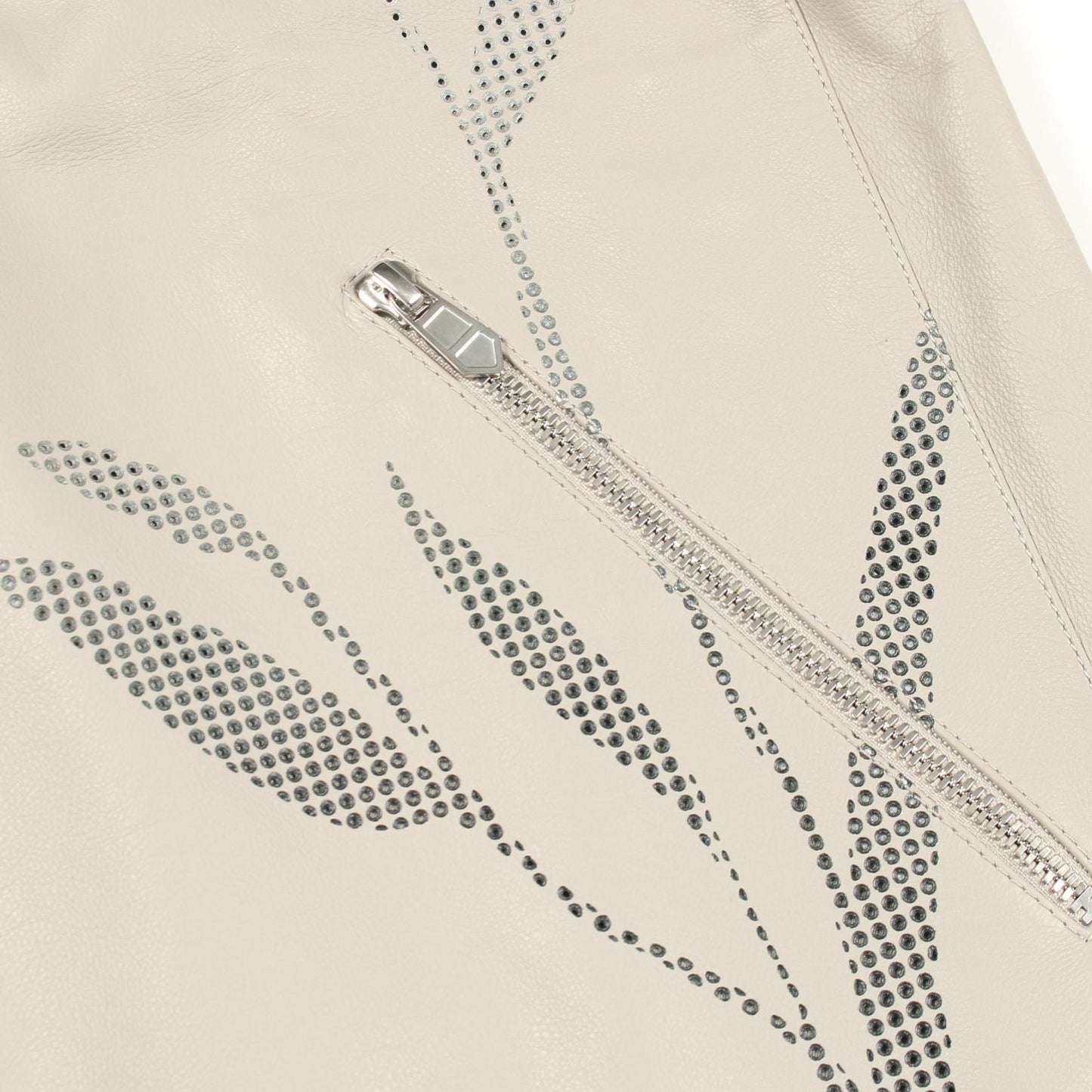 セリエボタン レザージャケット パンチング レザー グレー エルメス アウター HERMES
