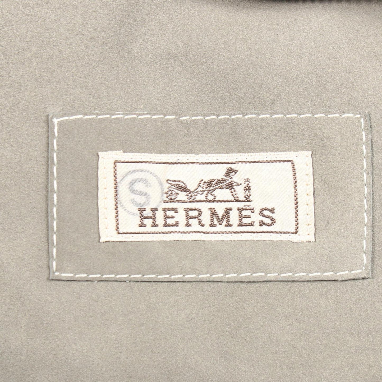 セリエボタン レザージャケット パンチング レザー グレー エルメス アウター HERMES