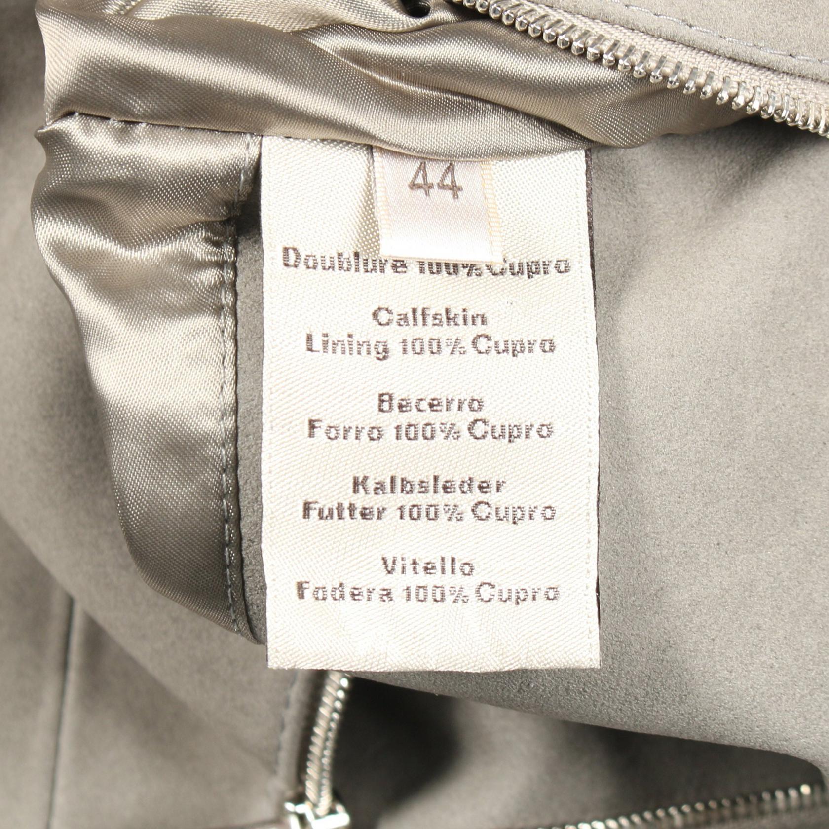 セリエボタン レザージャケット パンチング レザー グレー エルメス アウター HERMES