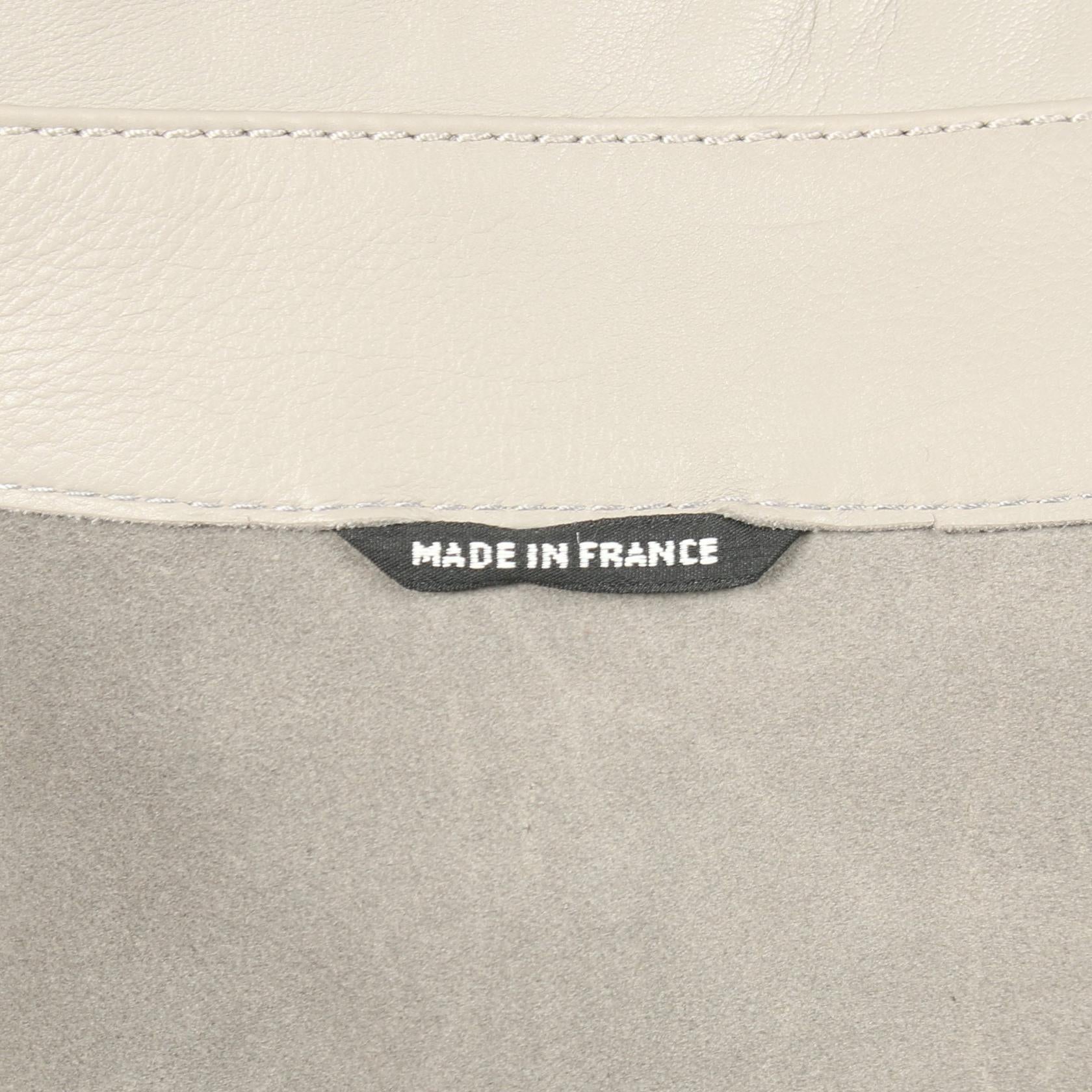 セリエボタン レザージャケット パンチング レザー グレー エルメス アウター HERMES