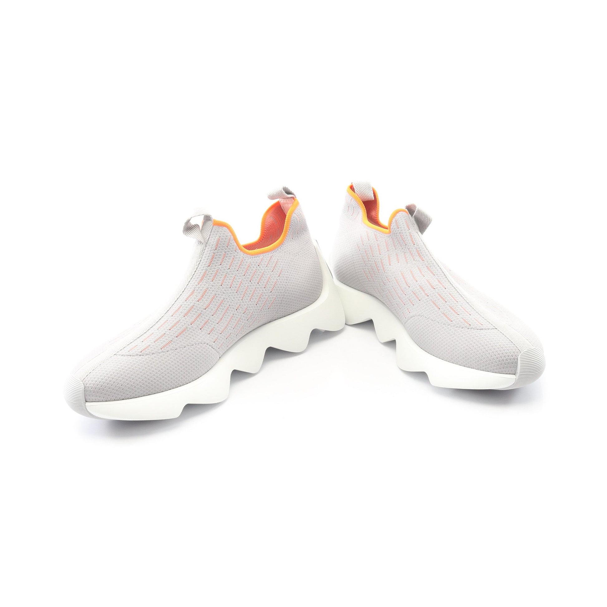 エクレール ニット スニーカー ファブリック グレー オレンジ エルメス シューズ HERMES