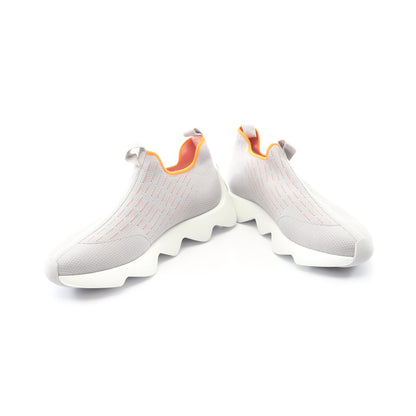 エクレール ニット スニーカー ファブリック グレー オレンジ エルメス シューズ HERMES