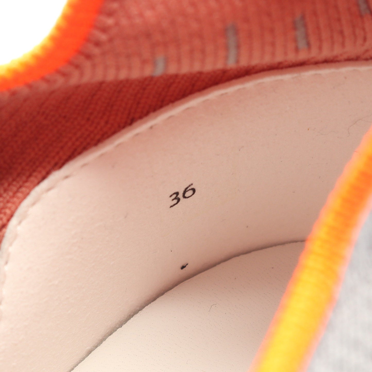 エクレール ニット スニーカー ファブリック グレー オレンジ エルメス シューズ HERMES