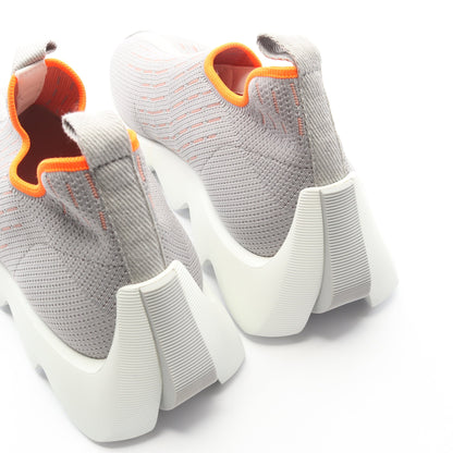 エクレール ニット スニーカー ファブリック グレー オレンジ エルメス シューズ HERMES