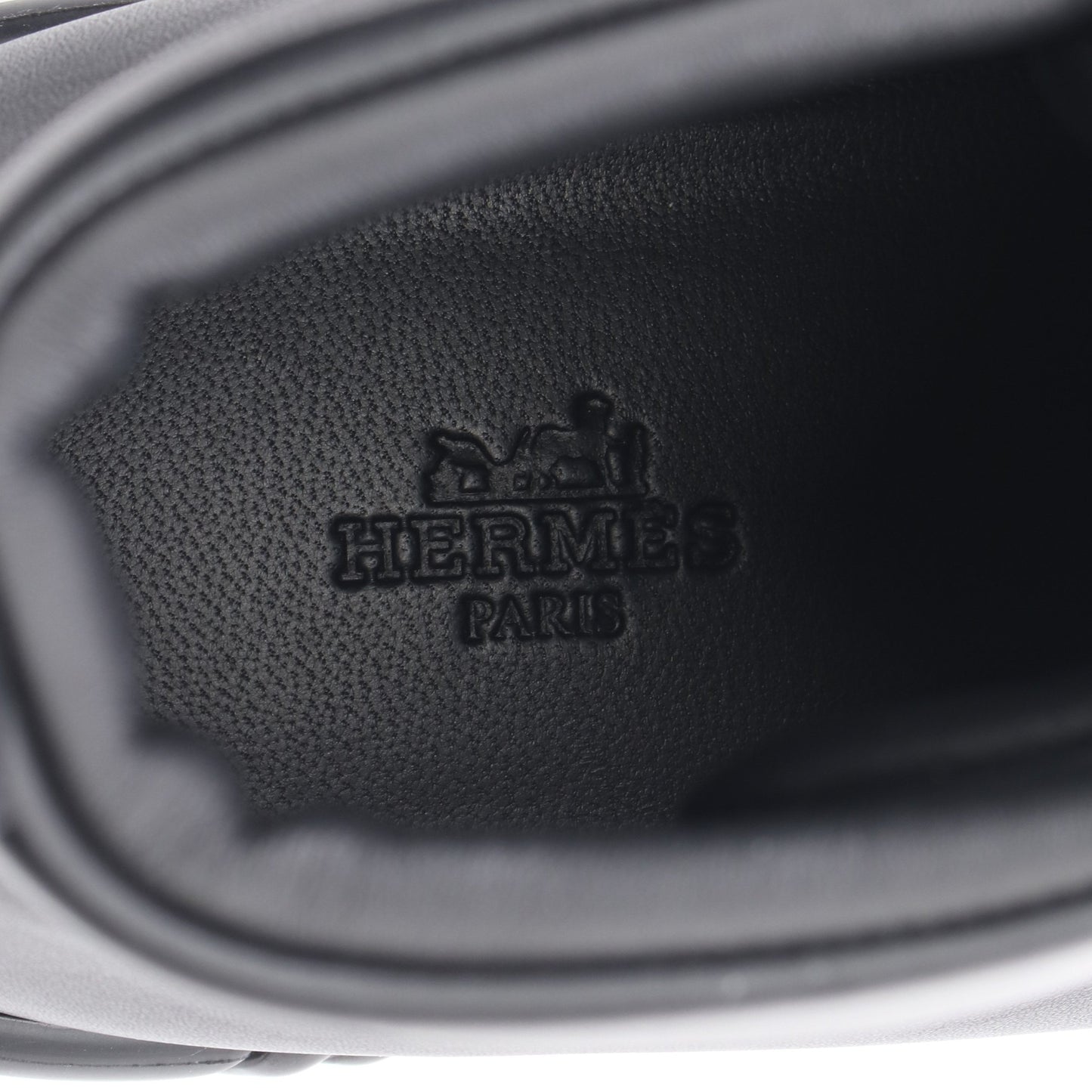 Happiness ハイカットスニーカー レザー ブラック エルメス シューズ HERMES