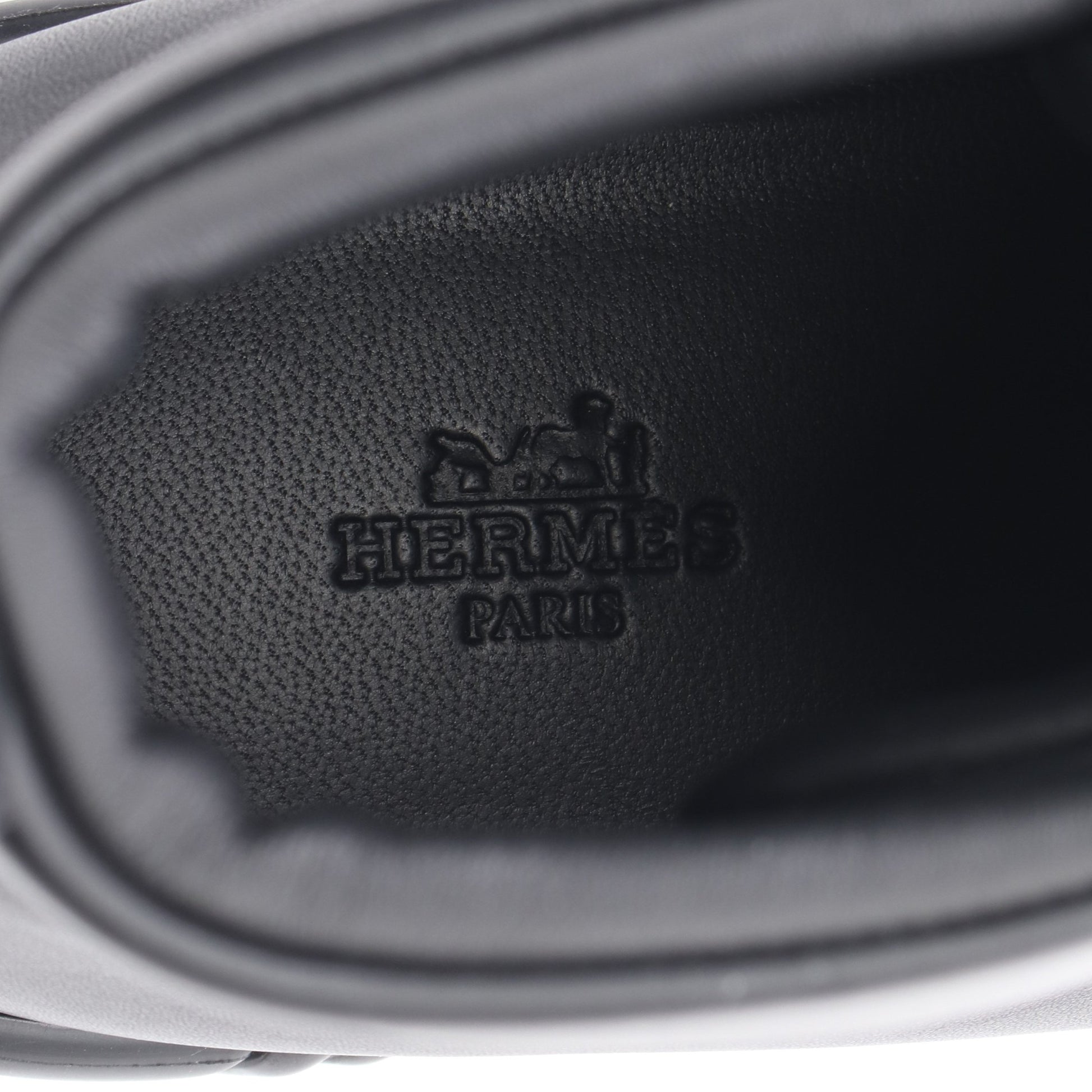 Happiness ハイカットスニーカー レザー ブラック エルメス シューズ HERMES