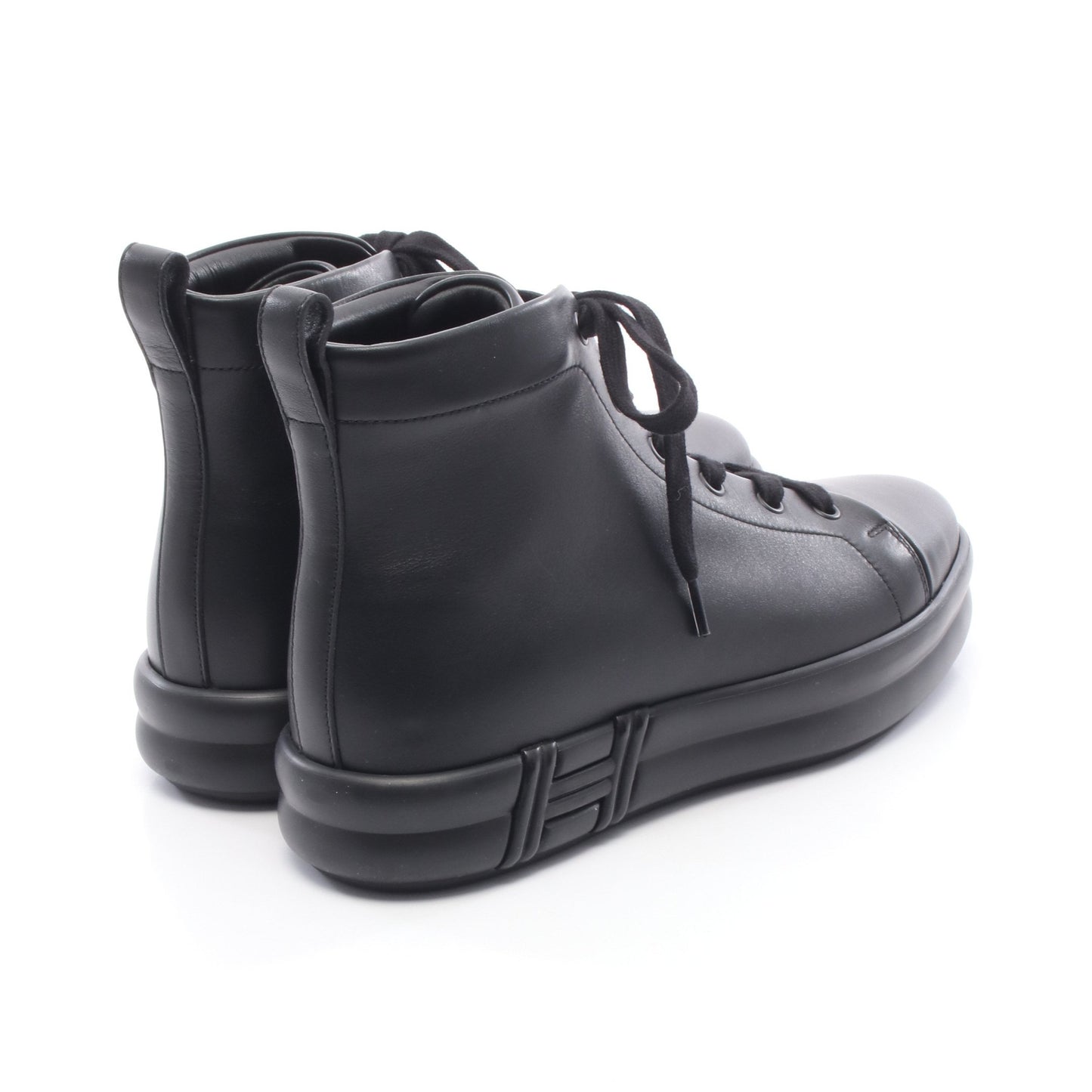 Happiness ハイカットスニーカー レザー ブラック エルメス シューズ HERMES