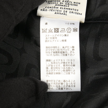 ブラウス ボウタイ 長袖 総柄 シルク ブラック エルメス トップス HERMES