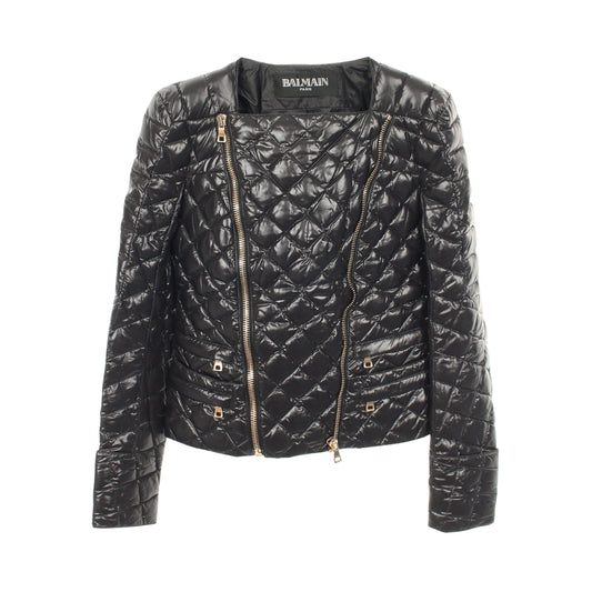 キルティング ダウンジャケット ナイロン ブラック バルマン