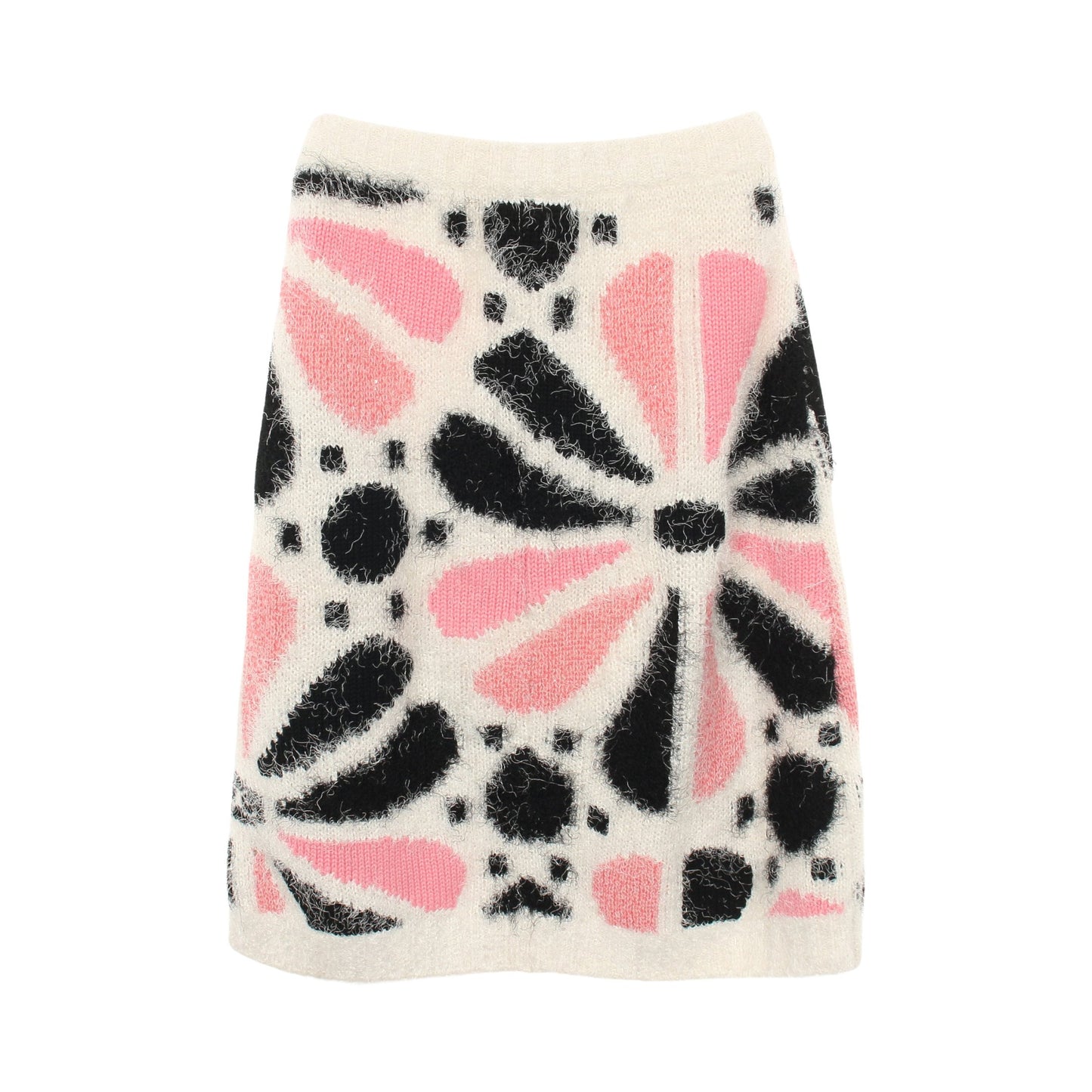ココマーク スカート 花柄 カシミヤ シルク ホワイト ピンク ブラック シャネル ボトムス CHANEL
