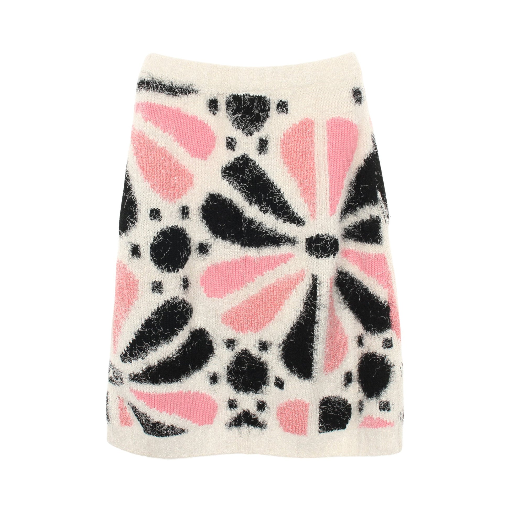 ココマーク スカート 花柄 カシミヤ シルク ホワイト ピンク ブラック シャネル ボトムス CHANEL