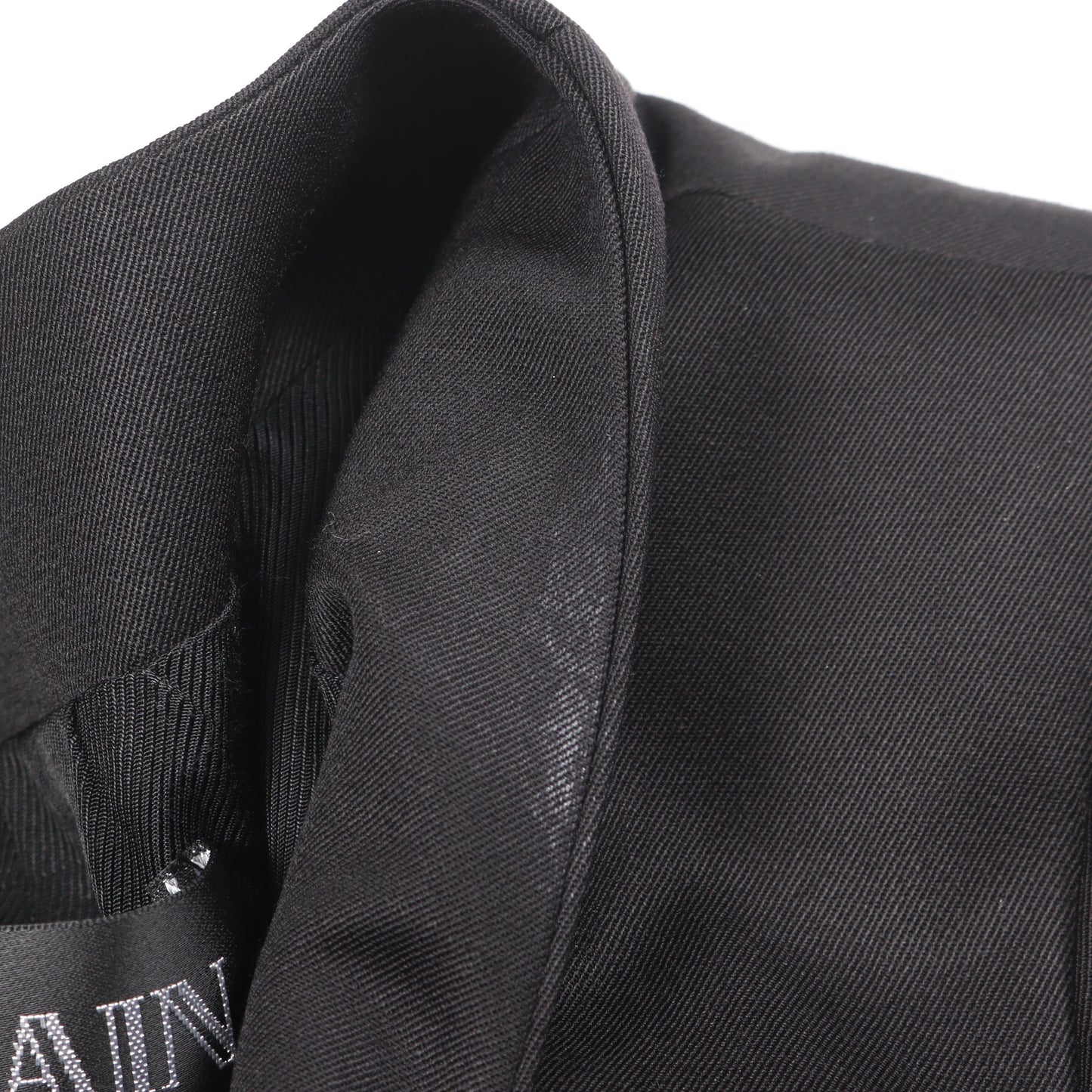 ノーラペル シングルボタン テーラードジャケット ウール ブラック バルマン アウター BALMAIN