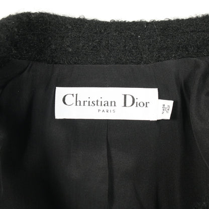 ツイード テーラードジャケット モヘヤ ウール ブラック クリスチャンディオール アウター Christian Dior