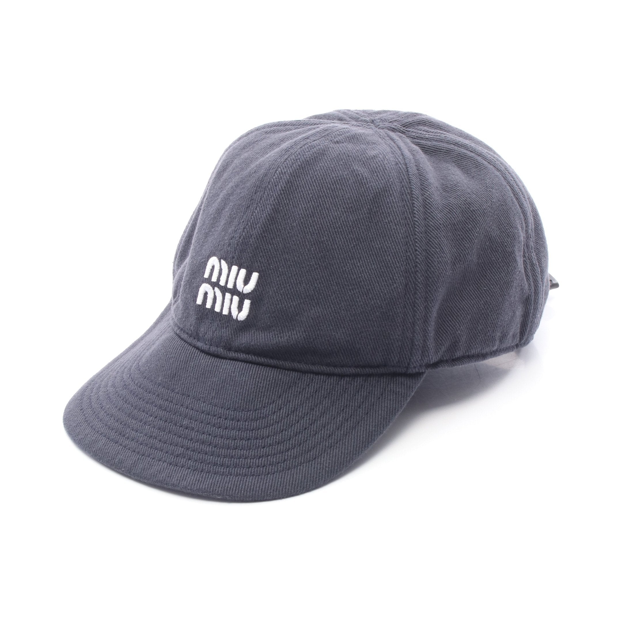 ベースボール キャップ ロゴ刺繍 コットン ダークネイビー ミュウ