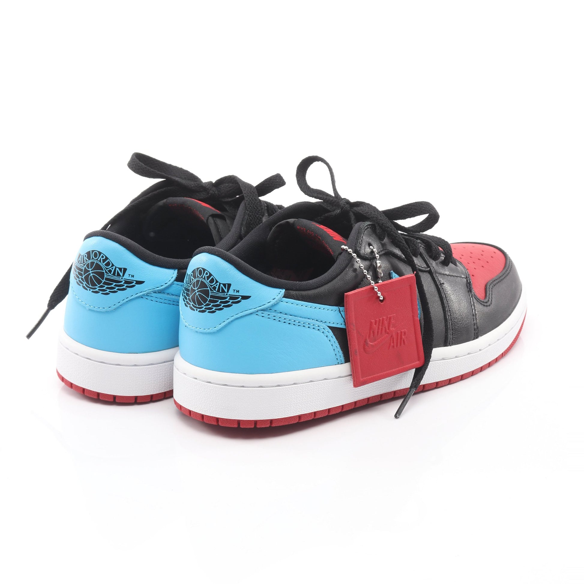 WMNS AIR JORDAN 1 RETRO LOW スニーカー レザー ブラック レッド ライトブルー ナイキ シューズ NIKE