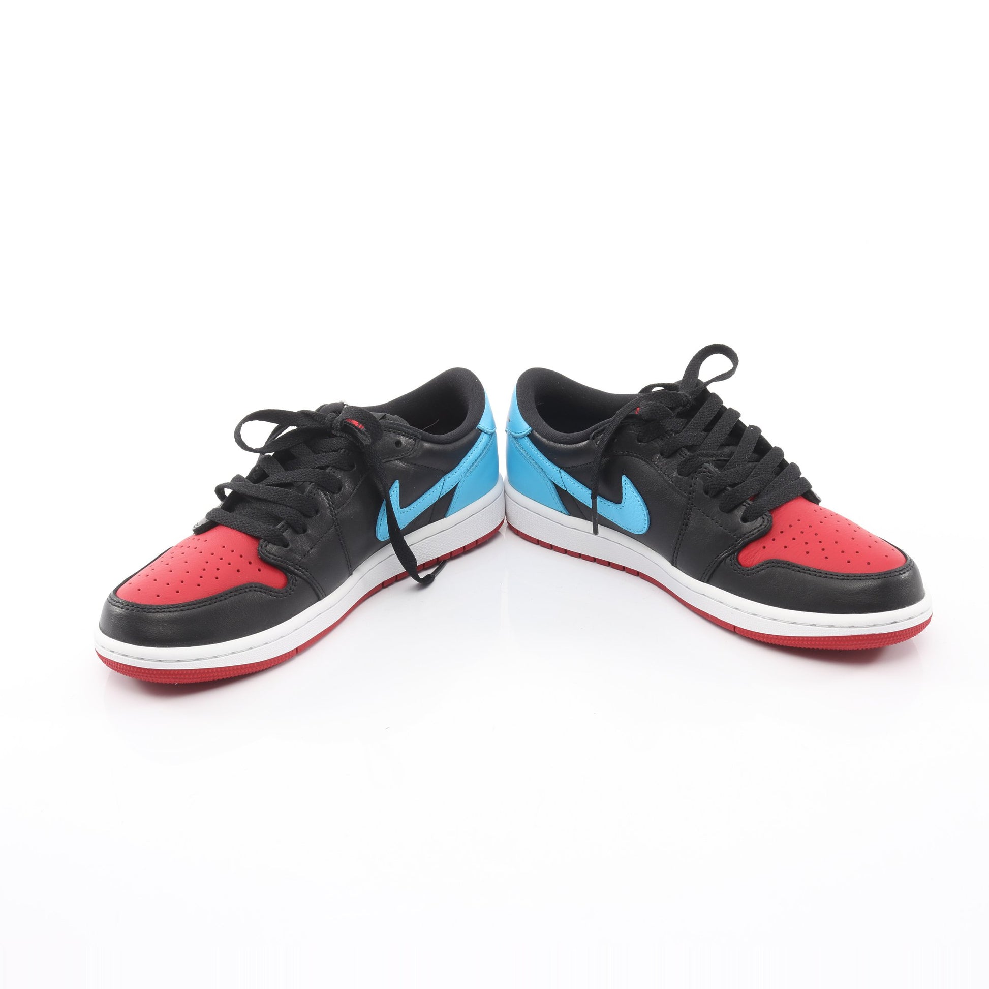 WMNS AIR JORDAN 1 RETRO LOW スニーカー レザー ブラック レッド ライトブルー ナイキ シューズ NIKE