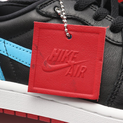 WMNS AIR JORDAN 1 RETRO LOW スニーカー レザー ブラック レッド ライトブルー ナイキ シューズ NIKE