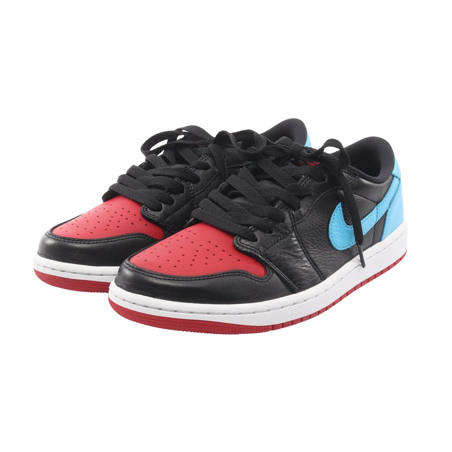 WMNS AIR JORDAN 1 RETRO LOW スニーカー レザー ブラック レッド ライトブルー ナイキ シューズ NIKE
