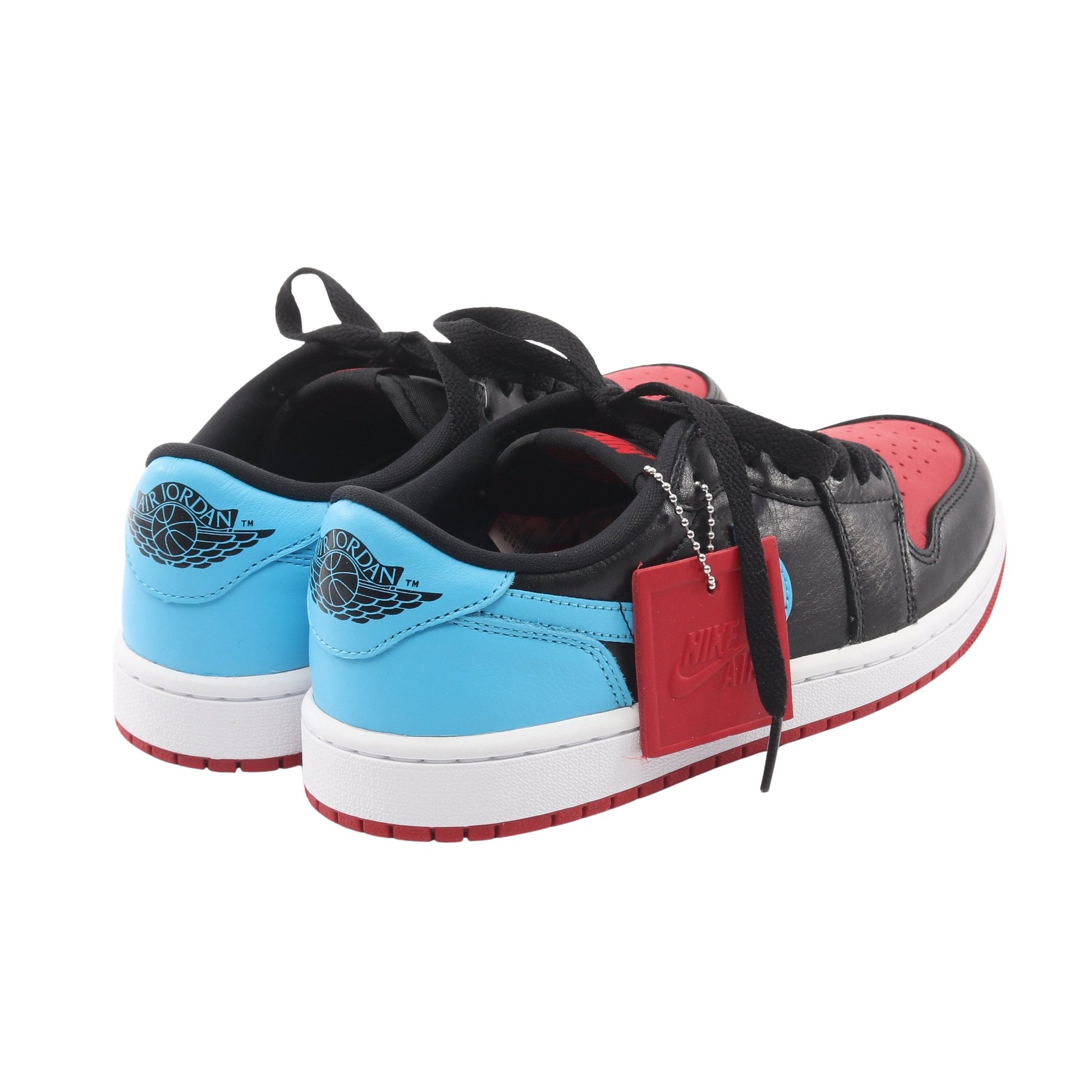 WMNS AIR JORDAN 1 RETRO LOW スニーカー レザー ブラック レッド ライトブルー ナイキ シューズ NIKE