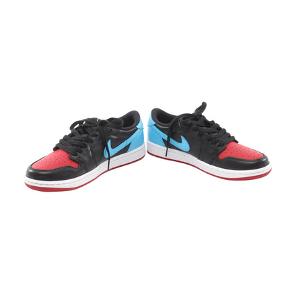 WMNS AIR JORDAN 1 RETRO LOW スニーカー レザー ブラック レッド ライトブルー ナイキ シューズ NIKE