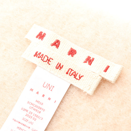 マフラー アルパカ ナイロン ライトピンク ロゴ マルニ