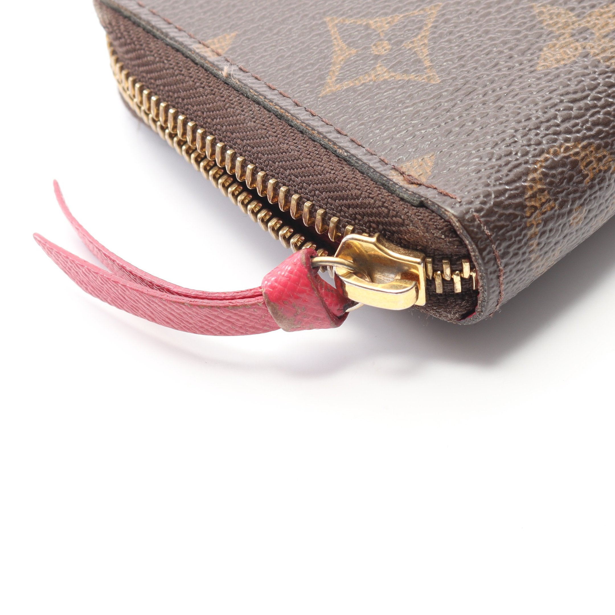 ポルトフォイユ クレマンス モノグラム フューシャ ラウンドファスナー