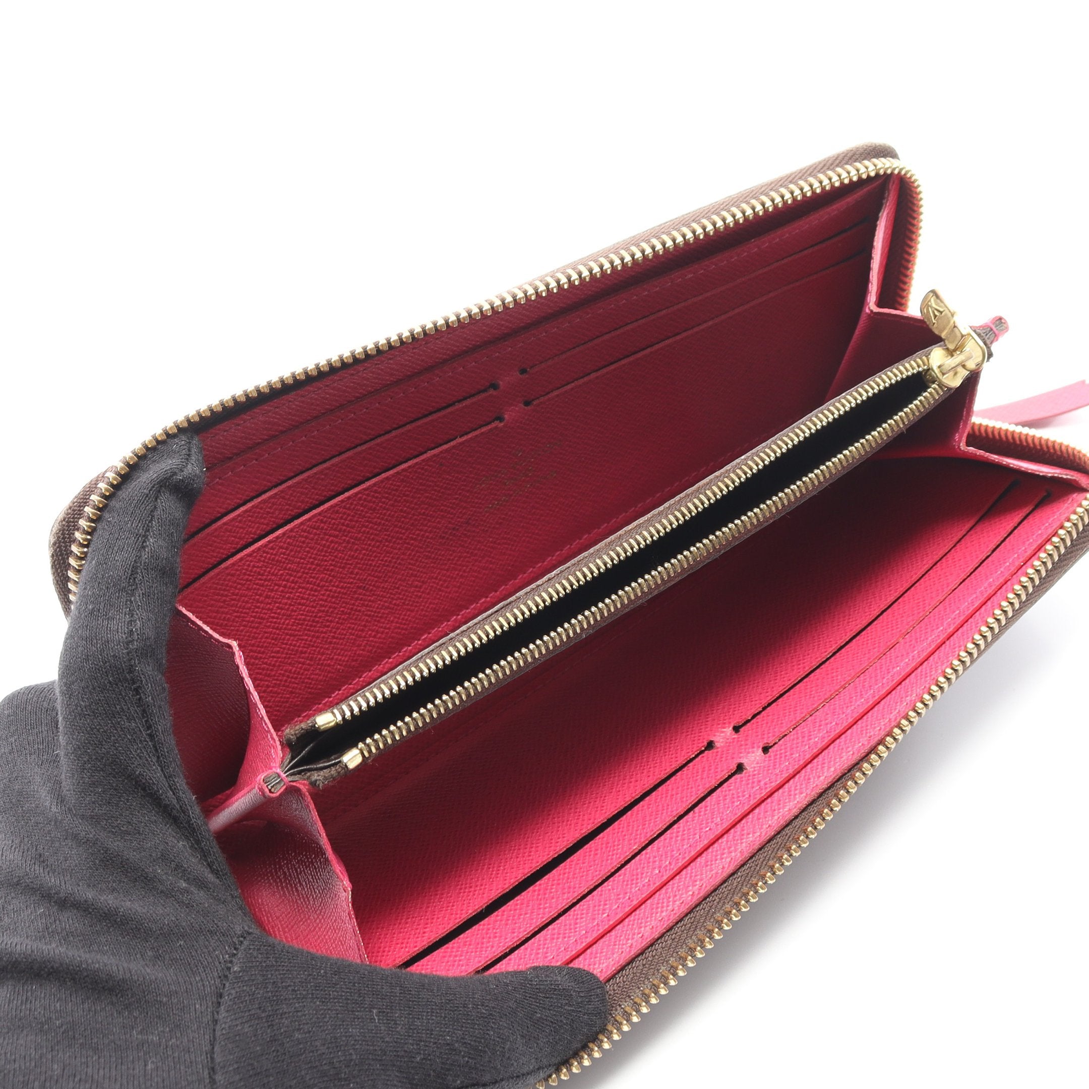 ポルトフォイユ クレマンス モノグラム フューシャ ラウンドファスナー