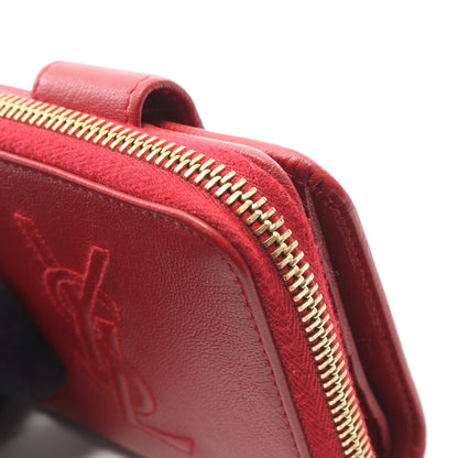 YSLロゴ 二つ折り財布 レザー レッド イヴサンローラン 財布・小物 YVES SAINT LAURENT