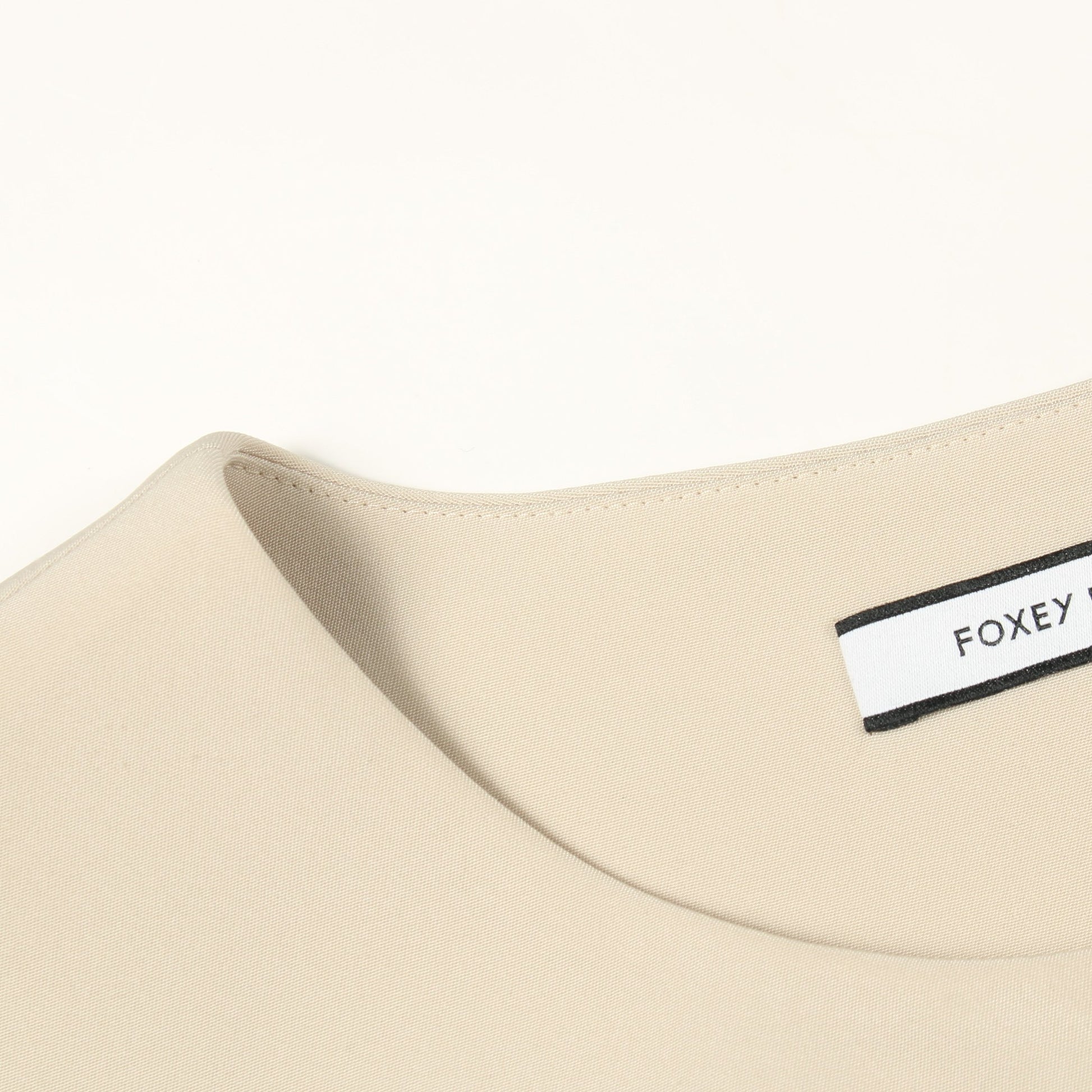 ノーカラー コート ベージュ フォクシーニューヨーク アウター FOXEY NEW YORK