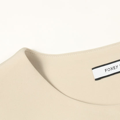 ノーカラー コート ベージュ フォクシーニューヨーク アウター FOXEY NEW YORK