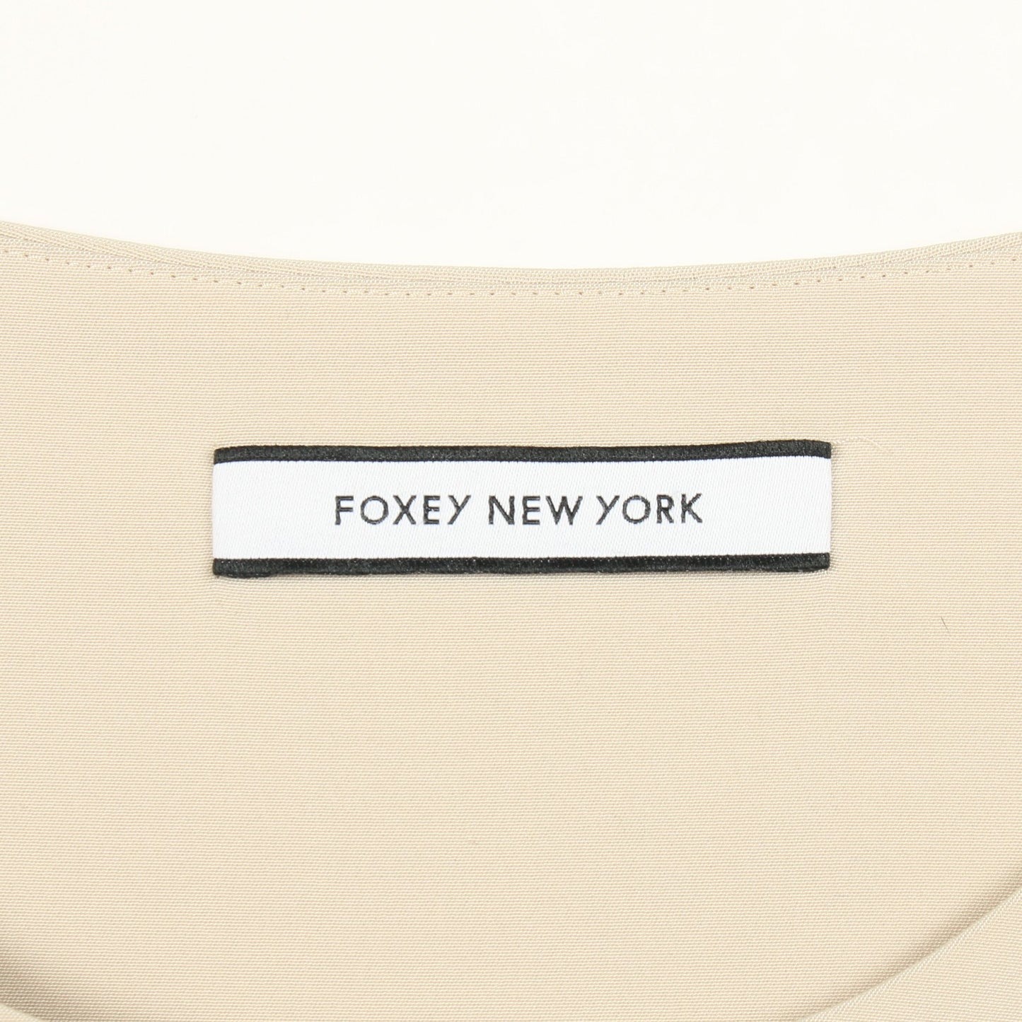 ノーカラー コート ベージュ フォクシーニューヨーク アウター FOXEY NEW YORK