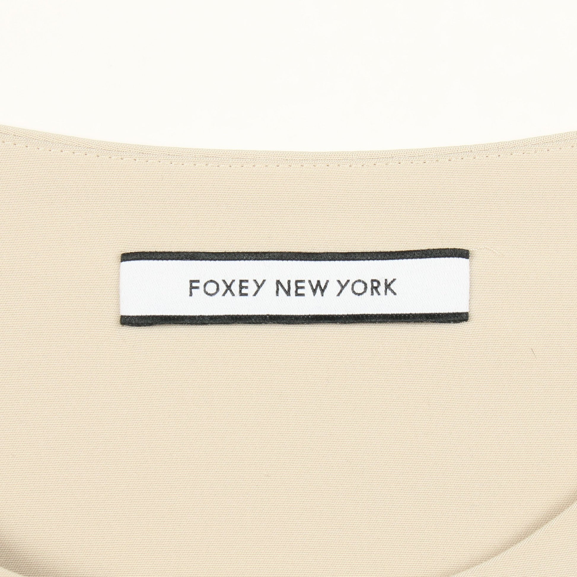 ノーカラー コート ベージュ フォクシーニューヨーク アウター FOXEY NEW YORK