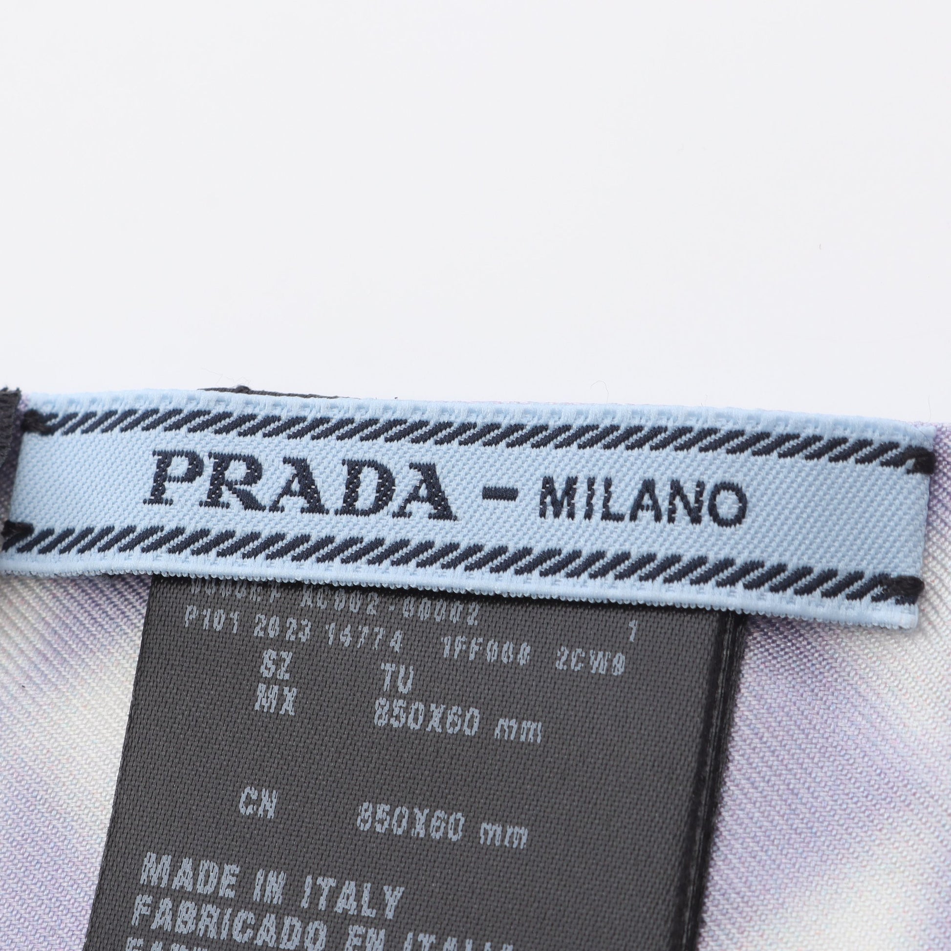 リボン スカーフ 花柄 シルク ライトパープル ホワイト プラダ 財布・小物 PRADA