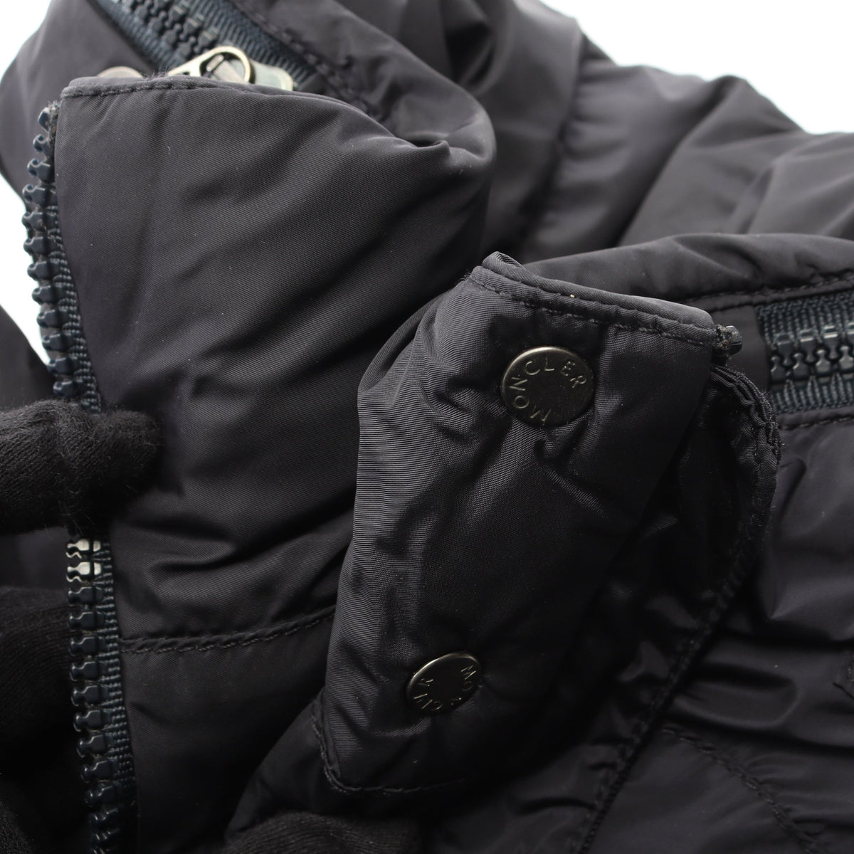 FLAMME ダウンコート ナイロン ネイビー フード付き モンクレール アウター MONCLER