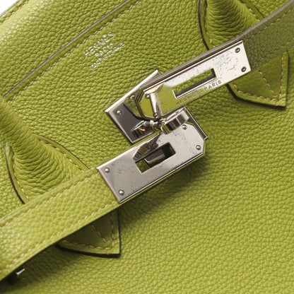 バーキン30 アニスグリーン ハンドバッグ トリヨンクレマンス イエローグリーン シルバー金具 □I刻印 エルメス バッグ HERMES