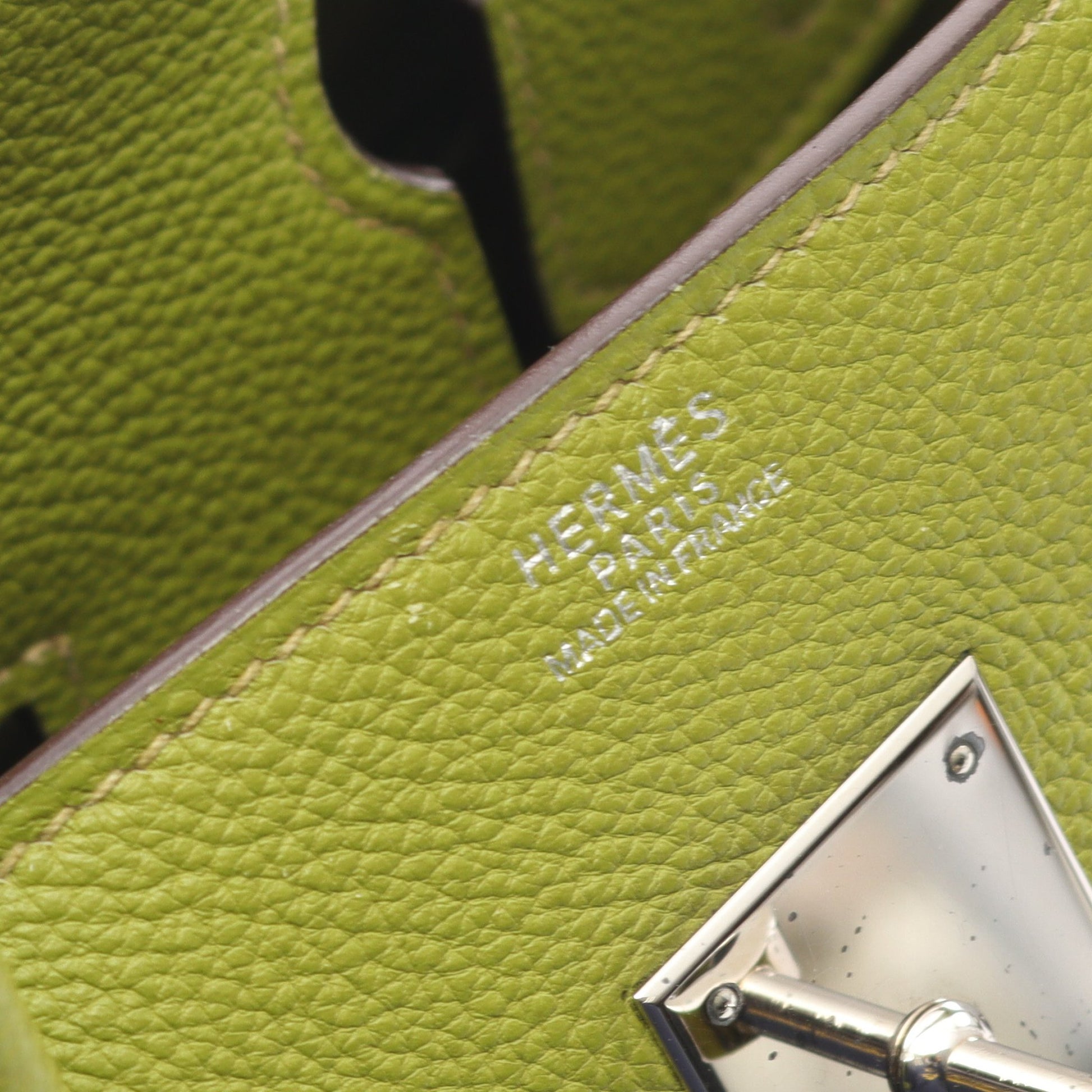 バーキン30 アニスグリーン ハンドバッグ トリヨンクレマンス イエローグリーン シルバー金具 □I刻印 エルメス バッグ HERMES