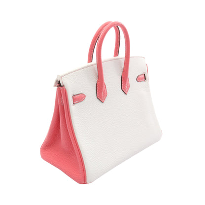 バーキン25 ローズアザレ ハンドバッグ トゴ ホワイト ピンク ゴールド金具 Y刻印 エルメス バッグ HERMES