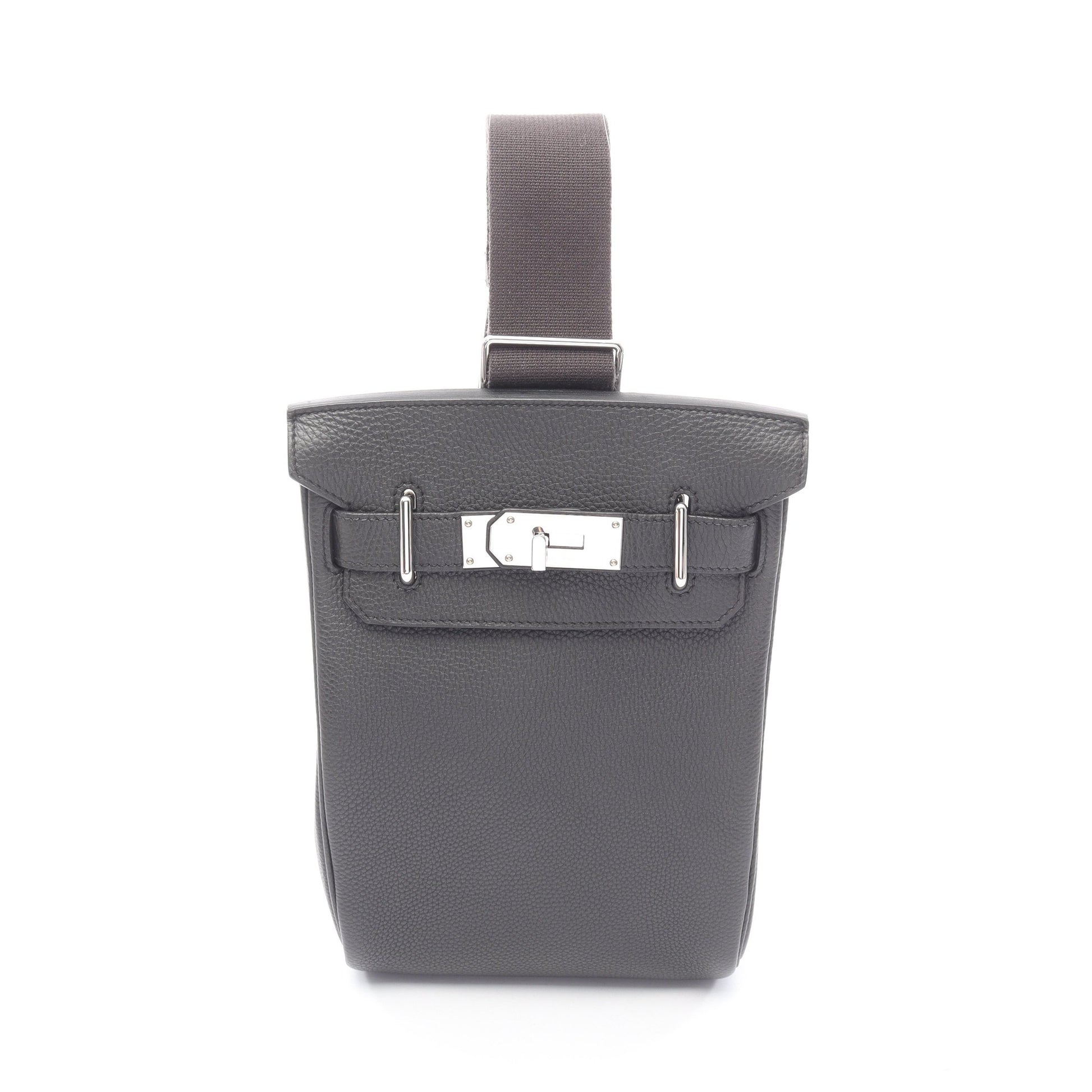 ケリーアッカドPM プロン ボディバッグ トゴ ダークグレー シルバー金具 B刻印 エルメス バッグ HERMES