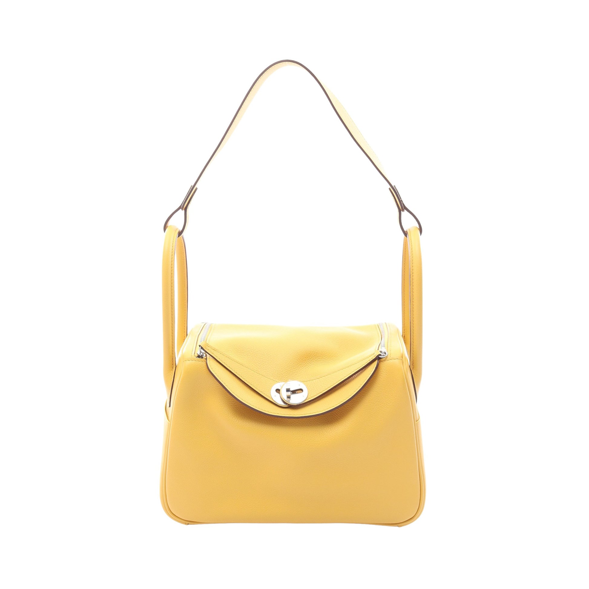 リンディ26 サン ショルダーバッグ エバーカラー イエロー シルバー金具 B刻印 エルメス バッグ HERMES