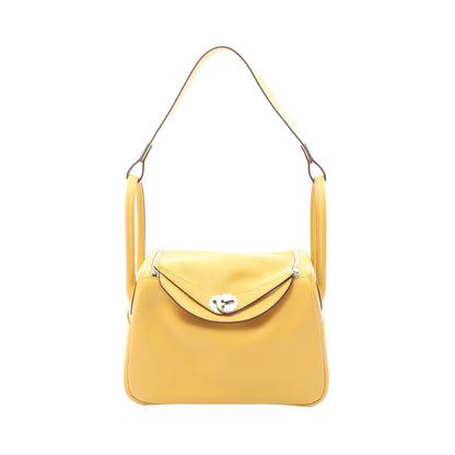 リンディ26 サン ショルダーバッグ エバーカラー イエロー シルバー金具 B刻印 エルメス バッグ HERMES