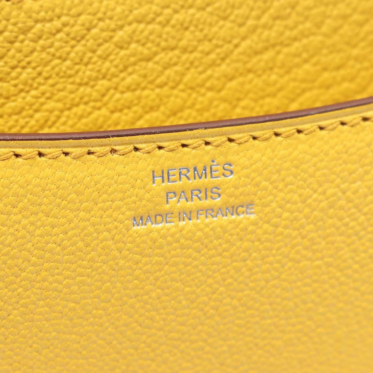 コンスタンス3 ミニ サン ショルダーバッグ シェーブル イエロー シルバー金具 B刻印 エルメス バッグ HERMES