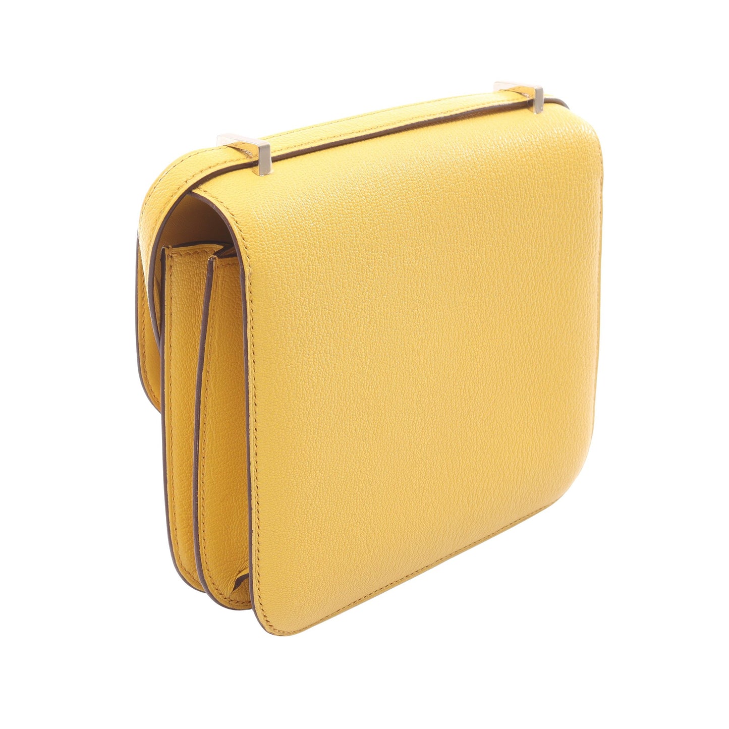 コンスタンス3 ミニ サン ショルダーバッグ シェーブル イエロー シルバー金具 B刻印 エルメス バッグ HERMES