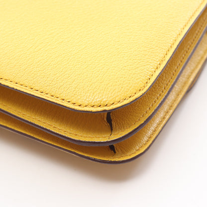 コンスタンス3 ミニ サン ショルダーバッグ シェーブル イエロー シルバー金具 B刻印 エルメス バッグ HERMES