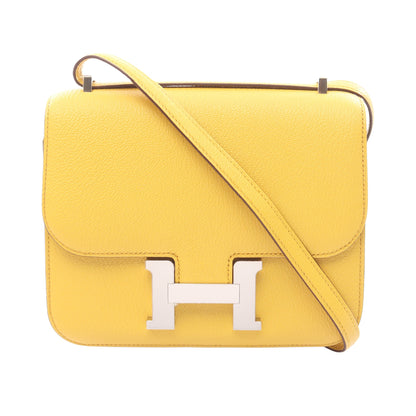 コンスタンス3 ミニ サン ショルダーバッグ シェーブル イエロー シルバー金具 B刻印 エルメス バッグ HERMES