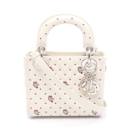 レディディオール ミニ ハンドバッグ 刺繍 レザー ホワイト 2WAY クリスチャンディオール バッグ Christian Dior