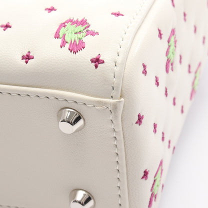 レディディオール ミニ ハンドバッグ 刺繍 レザー ホワイト 2WAY クリスチャンディオール バッグ Christian Dior