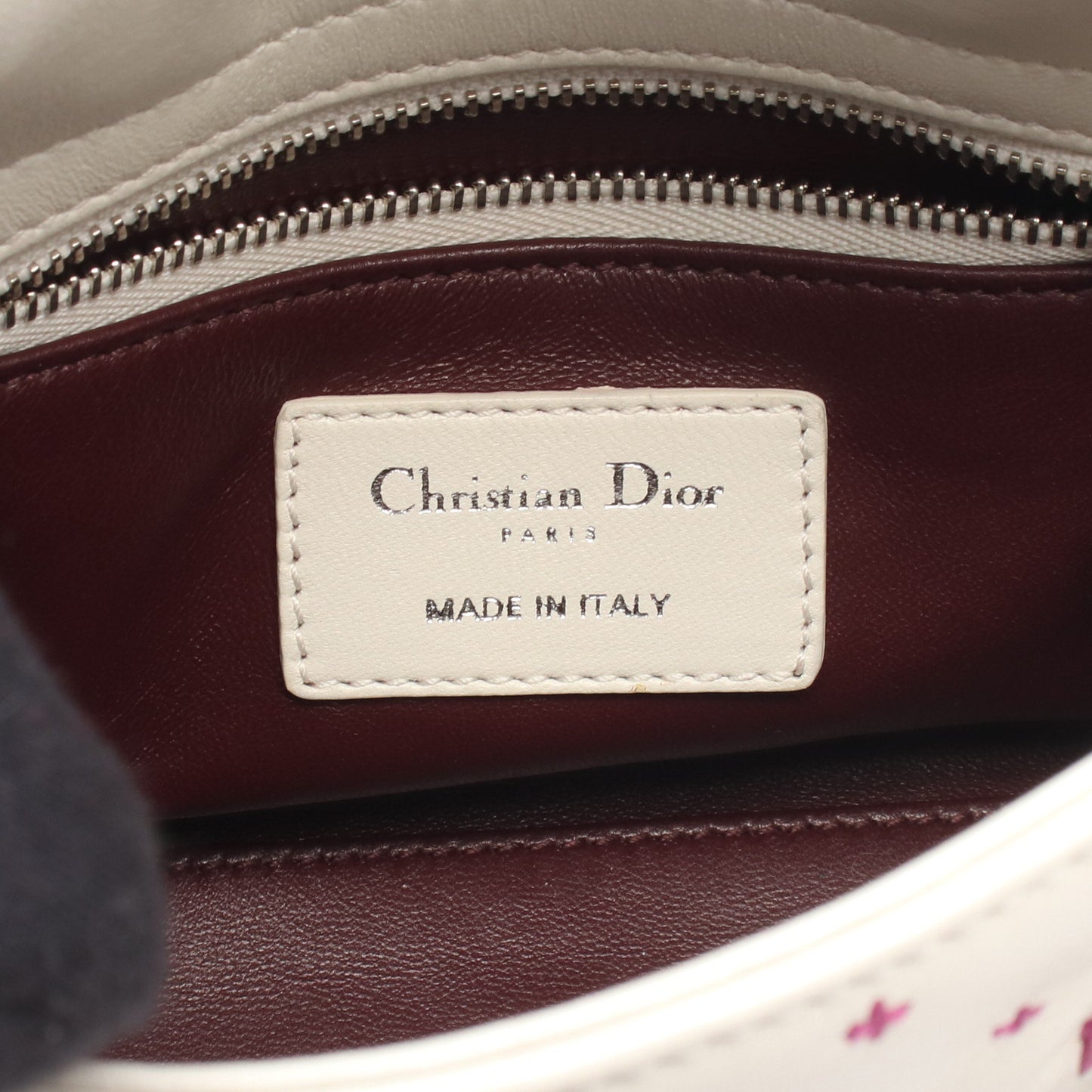 レディディオール ミニ ハンドバッグ 刺繍 レザー ホワイト 2WAY クリスチャンディオール バッグ Christian Dior