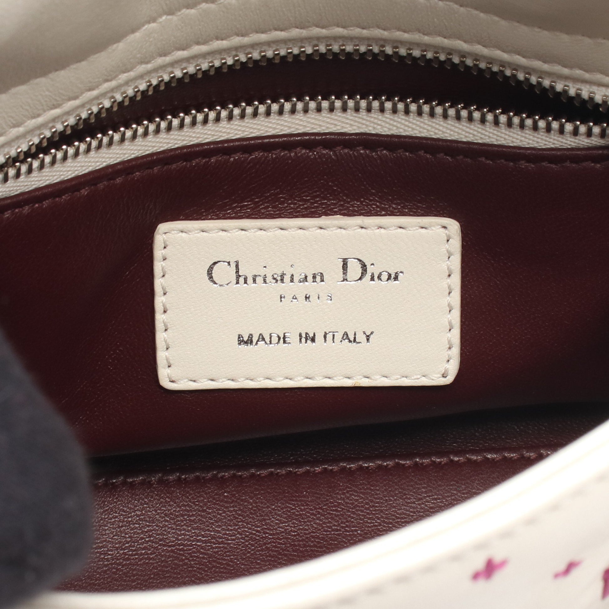レディディオール ミニ ハンドバッグ 刺繍 レザー ホワイト 2WAY クリスチャンディオール バッグ Christian Dior
